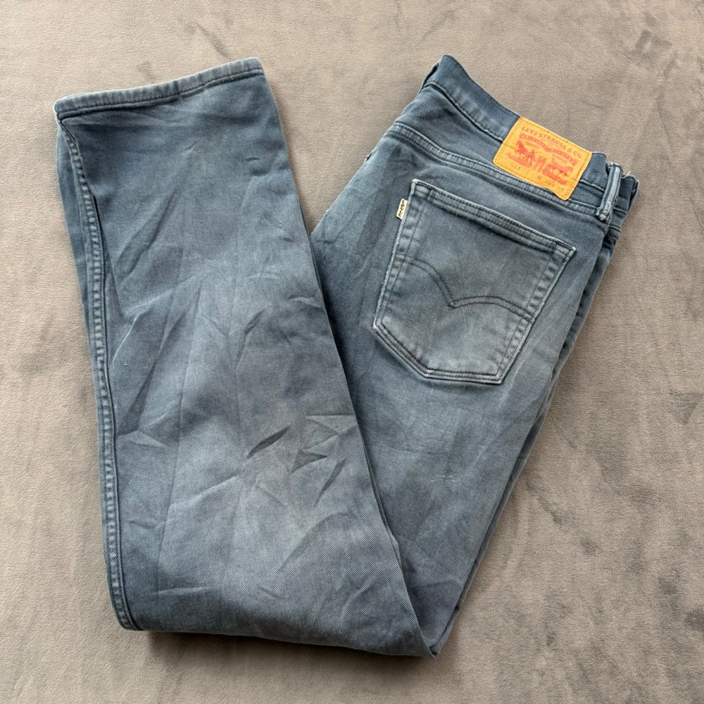 Levis 514 Straight Fit Jeans Faded Blue Gray Denim 36x34 Mens Pants
